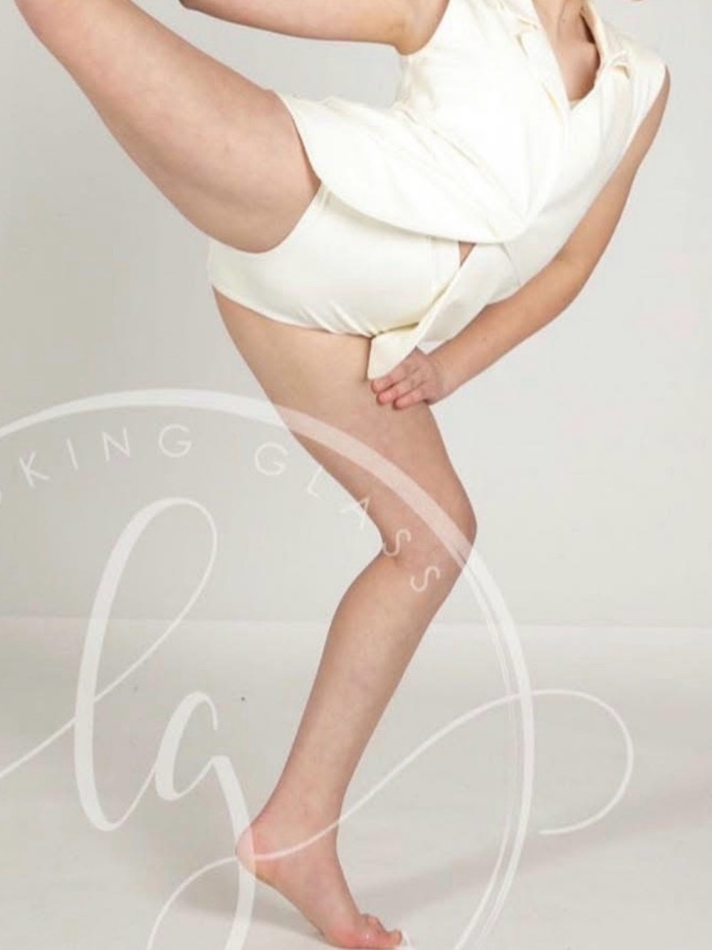 Gorgeous Cream 2 piece, High waist briefs, jacket and belt